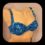 6039 18.16 bikini-bh bygel blå mönstrad